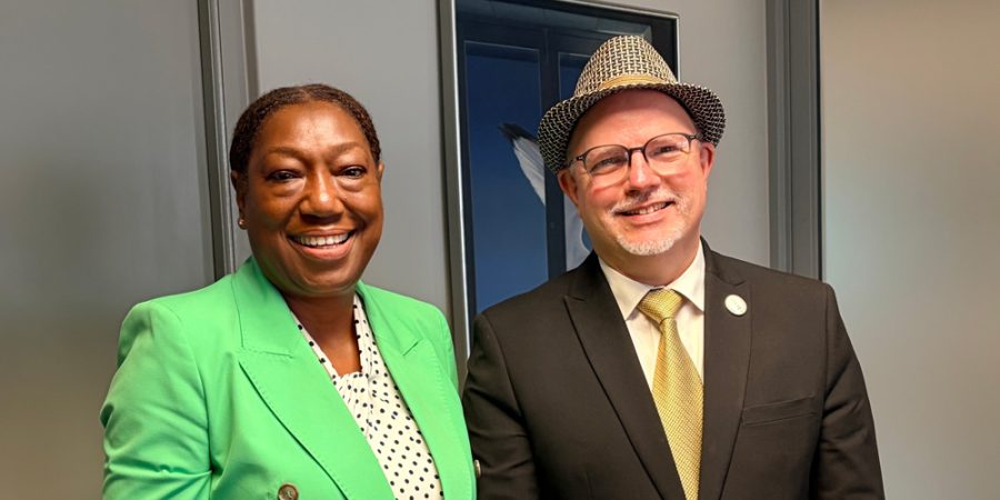 In February , Prof Parker (Left) was welcomed by Prof. Richard Balfour (Right), the Rector and Vice-Chancellor of the University of the Western Cape.