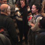 After the lecture in the Baxter Theatre, Rahul Mehrotra engaged in lively informal discussions with audience members in the foyer.